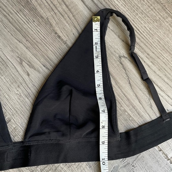 SKIMS Plunge Bralette Ribbed Cotton In Soot/Black Hook-And-Eye Back Close SZ XL - Picture 15 of 16